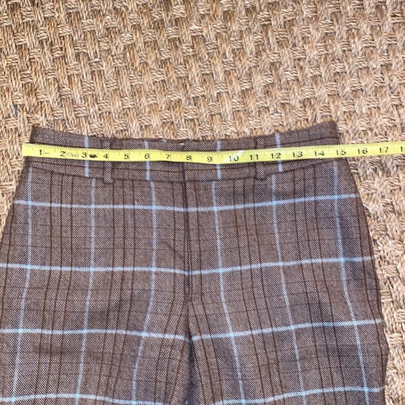 Banana Republic vintage brown/blue plaid wool blend boot cut pant sz 6 - Picture 1 of 8